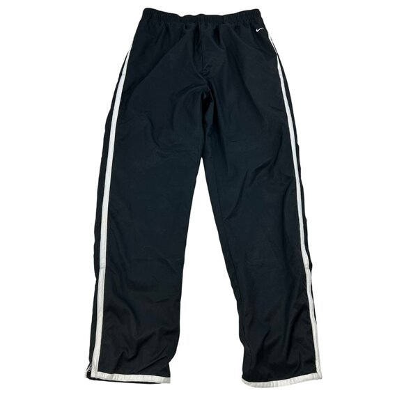 Nike Womens Active Straight Leg Pants Drawstring Zip Ankle Black/White Small - Picture 1 of 8